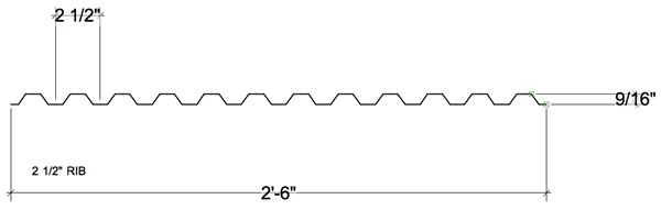 2 1/2 INCH RIB CORRUGATED METAL